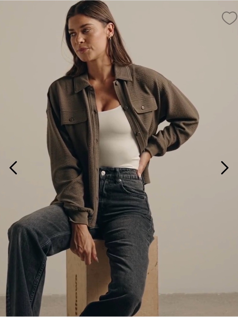 BYLT Basics Olive Teddy Shacket Jacket